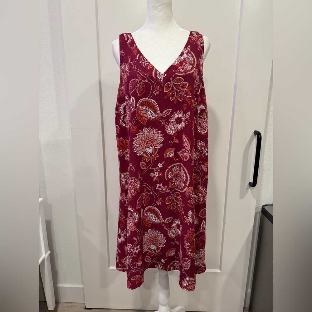LOFT Floral Sleeveless Dress Size Large